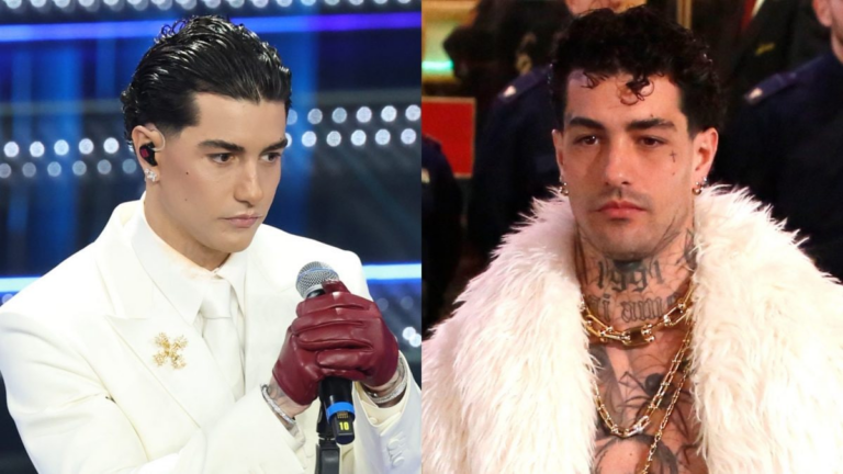 Tony Effe copre i tatuaggi a Sanremo 2025 e spiega le ragioni della scelta