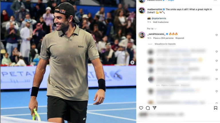 Sarah Toscano e il messaggio a Berrettini: tra passione per il tennis e gossip sui social